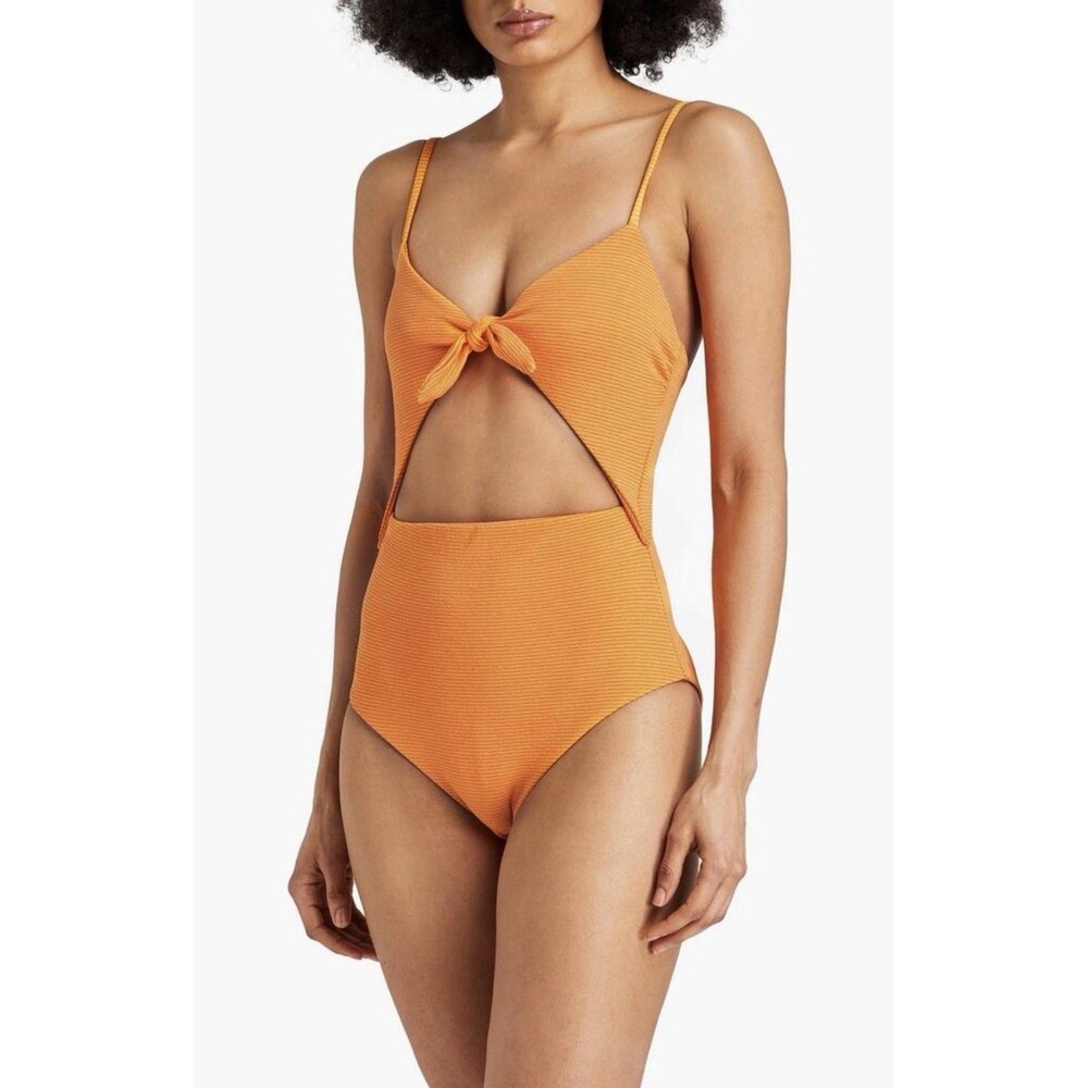 $287 Mara Hoffman UPF 50+ Orange Cut-Out One Piece Swimsuit Plus Size 3X NWT